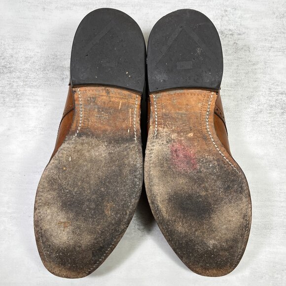 Allen Edmonds Sanford Medallion Brogue Cap Toe Derby Shoes - Men's Size 9 D - Picture 7 of 12